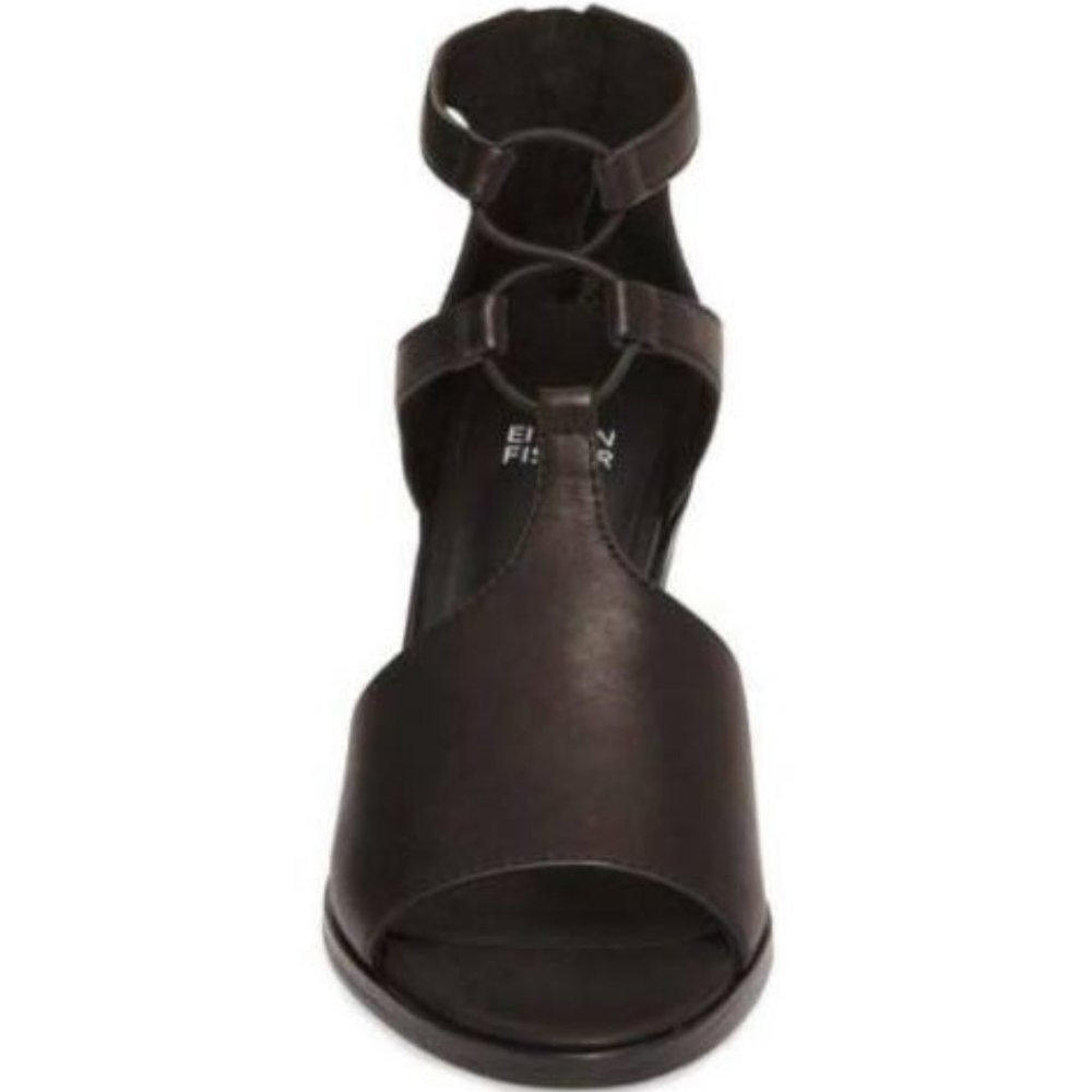 EILEEN FISHER Lou Block Heel Sandal Shoes Zip Back - Picture 5 of 12